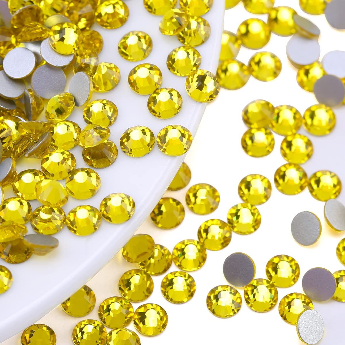 Стрази Novani Crystal, плоскі, 1440 шт, скляні, для одягу, взуття, рукоділля, макіяжу, нейл-арту та DIY прикрас SS16, цитрин, фото №8