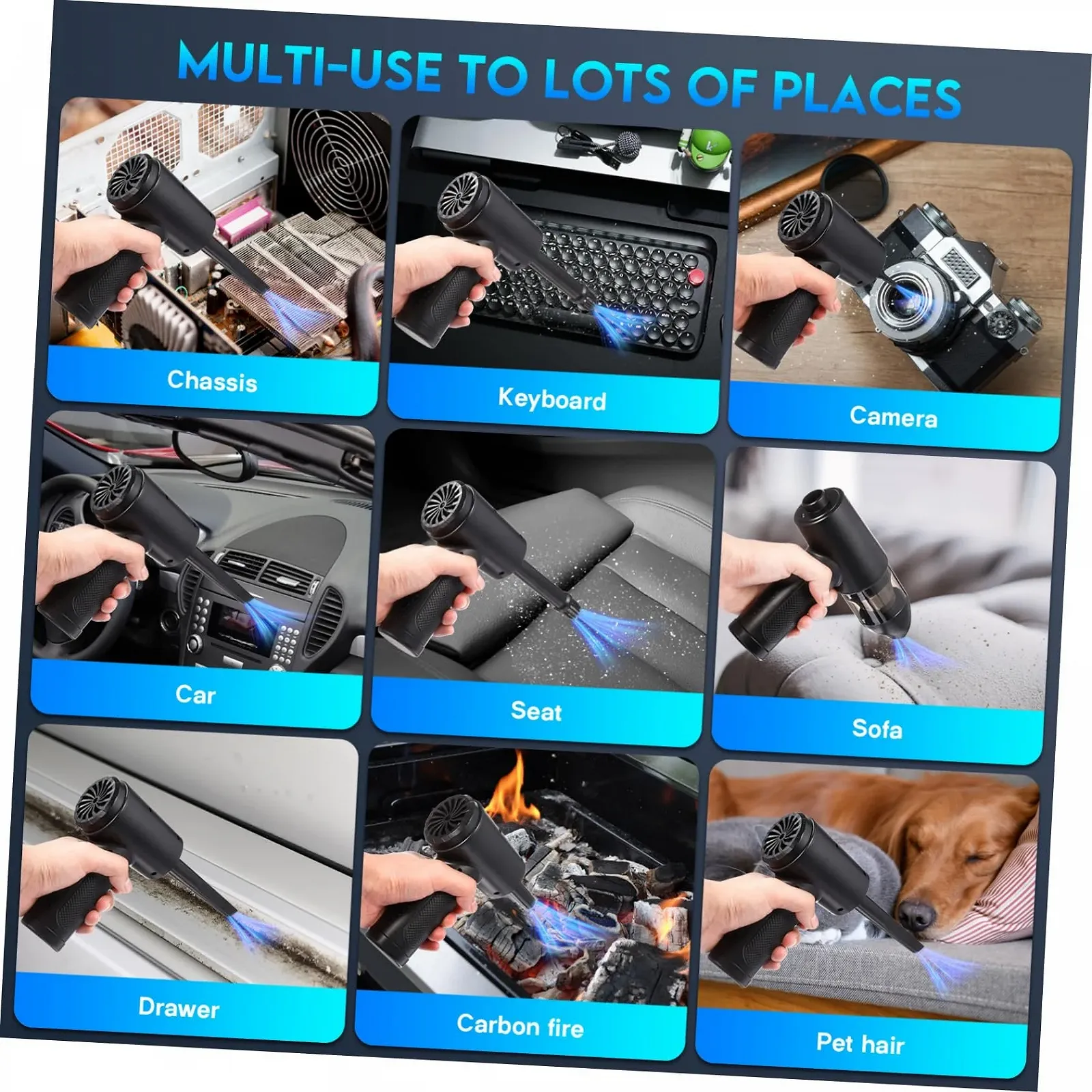 Аккумуляторный ручной пылесос Veemoon Portable Powerful для авто и дома, фото №4