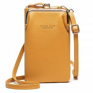 Женская сумка-кошелек YIMENGYA Crossbody для телефона Маленькая из мягкой PU кожи Мини-сумка на плечо с ремешком и отделениями для карт - Фото 1