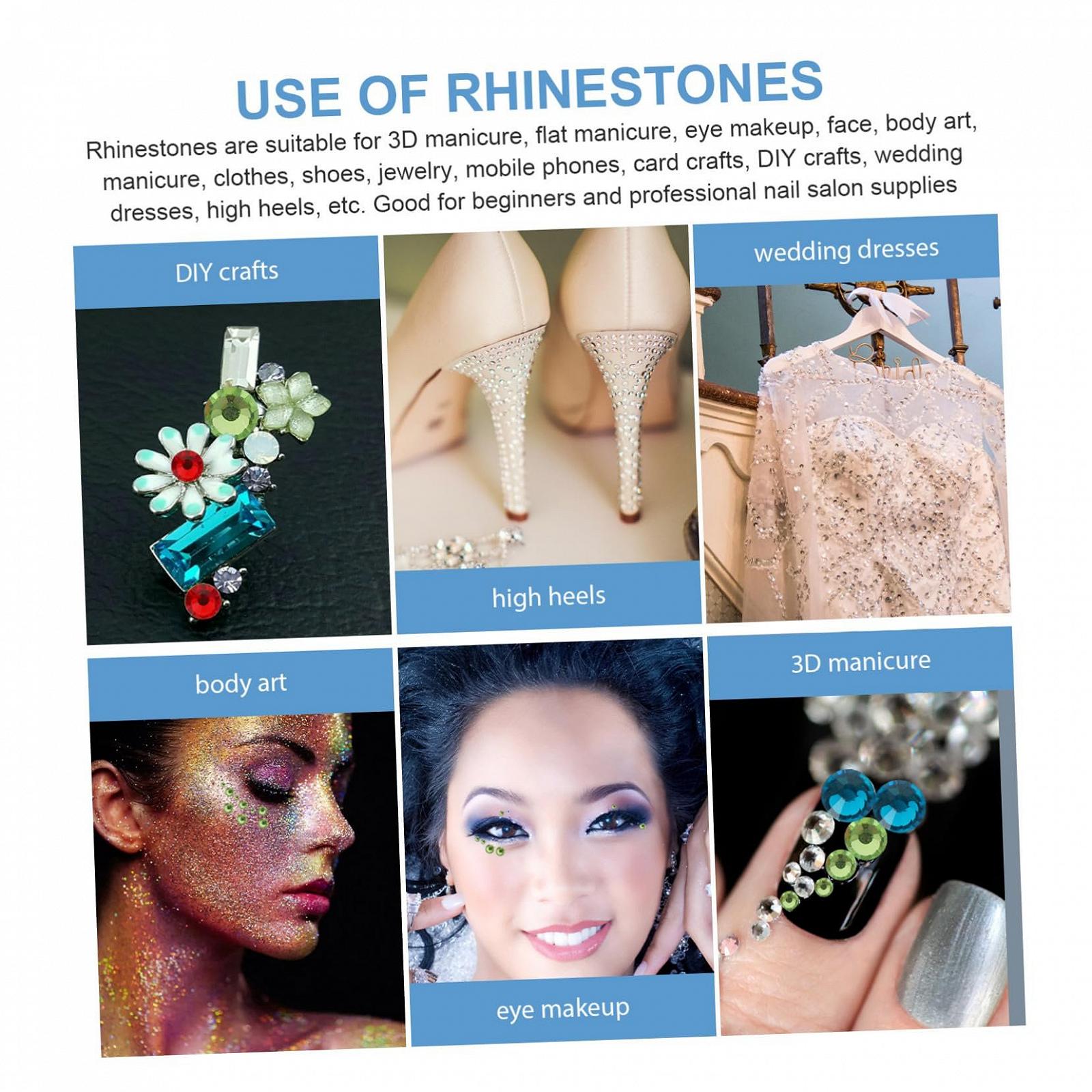 Стразы для ногтей FRCOLOR 4 шт. Набор блестящих страз для ногтей с плоской задней частью для DIY дизайна ногтей. Веер. Универсальные для творческого дизайна ногтей и декора, фото №2