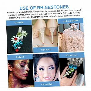 Стразы для ногтей FRCOLOR 4 шт. Набор блестящих страз для ногтей с плоской задней частью для DIY дизайна ногтей. Веер. Универсальные для творческого дизайна ногтей и декора synthetic.ua - Фото 1