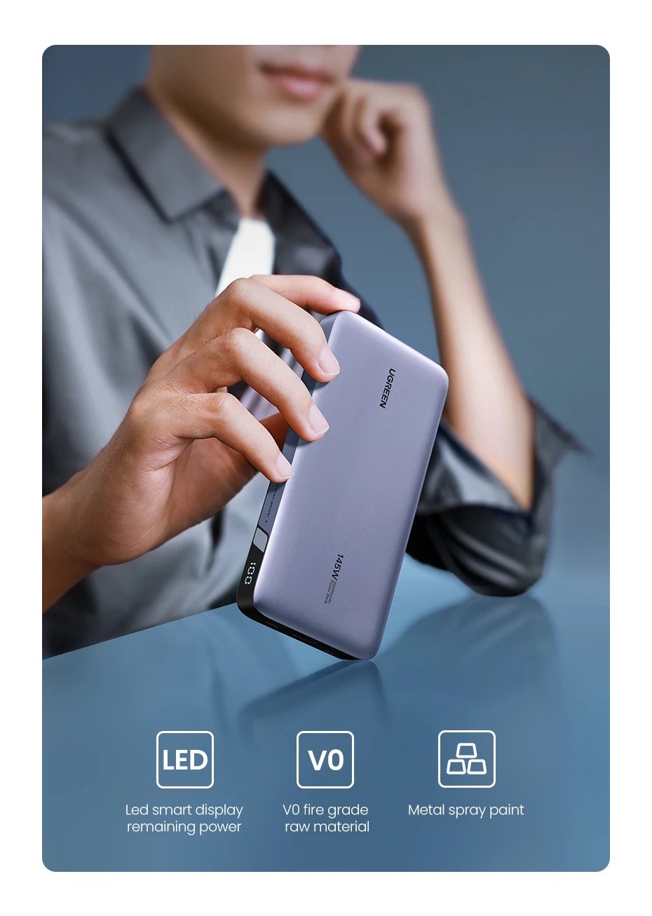 Повербанк Ugreen PB205 25000 mAh 145W Powerbank, фото №13