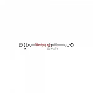 Гальмівний шланг METZGER 4110389 для NISSAN, задній міст справа - Фото 1