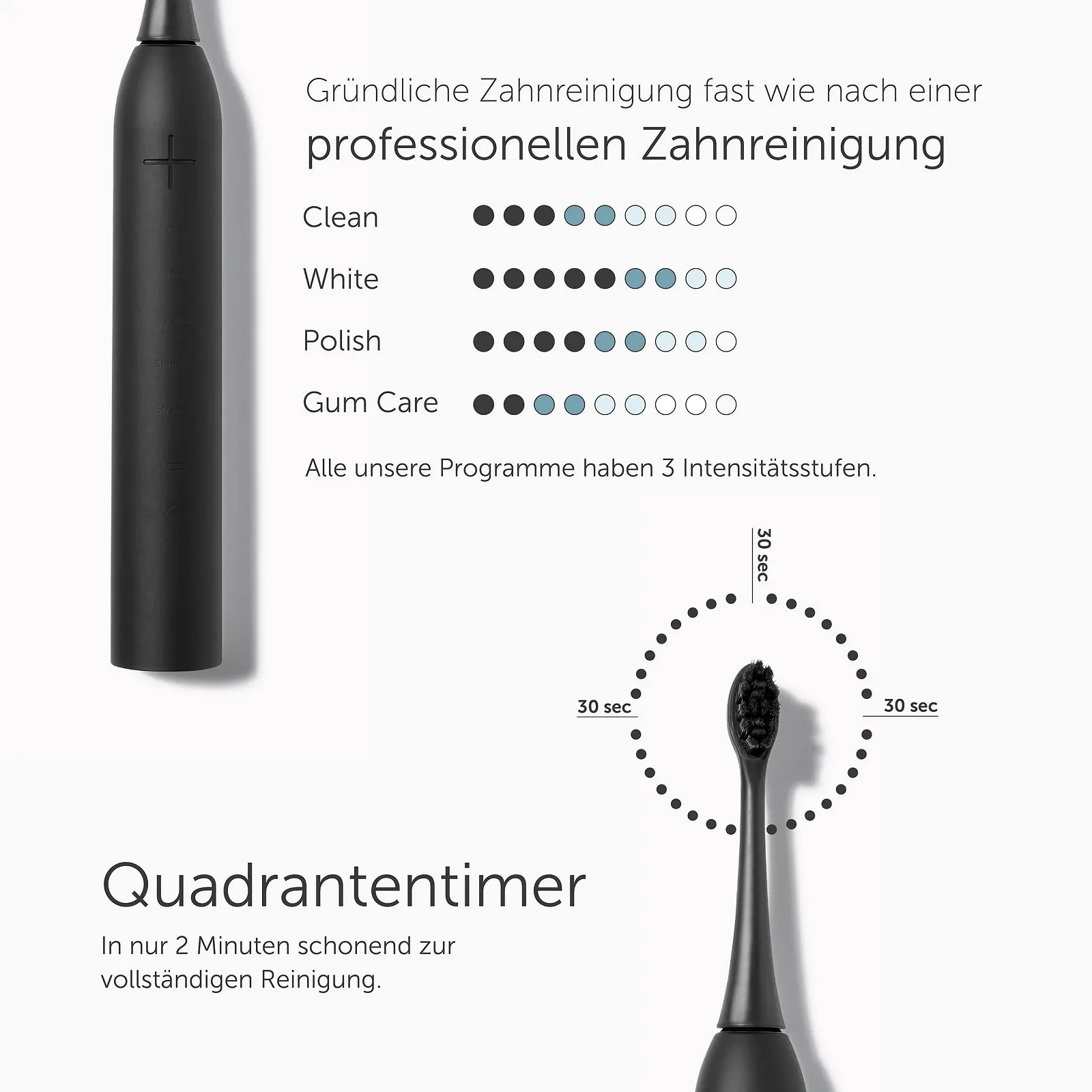 Звуковая зубная щетка Wondersmile Sonic Toothbrush PRO 4 программы чистки Ultimate Black, фото №4