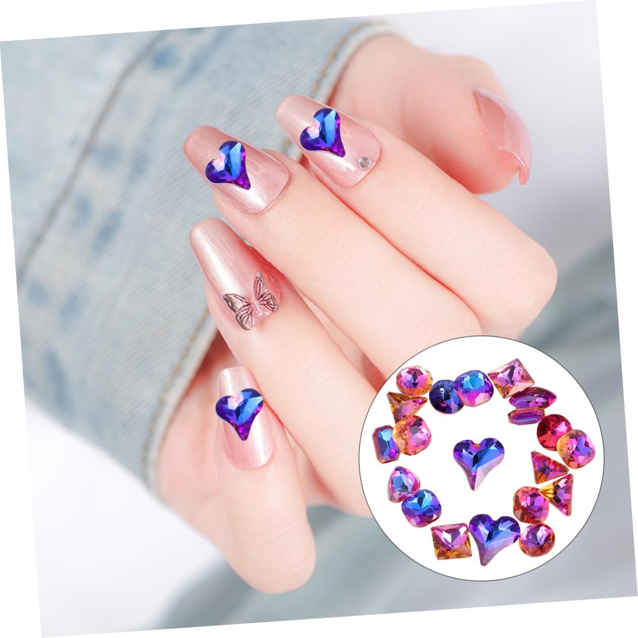 Кристали Плоскі Стрази NUOBESTY Круглі 3D Камені для DIY Манікюру,, фото №8