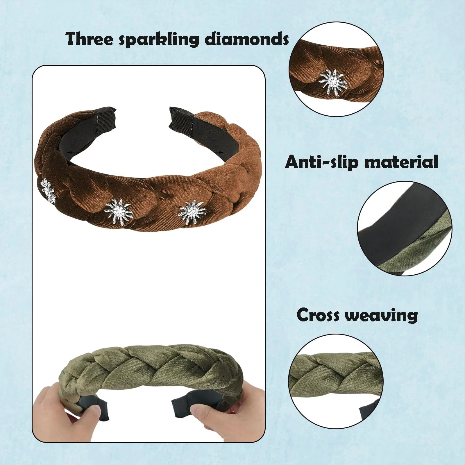 Вінтажний обруч для волосся, Плетений, фото №3