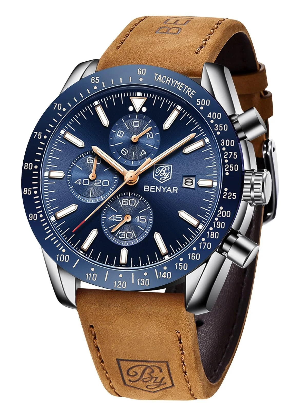 Чоловічий Годинник Benyar Хронограф Кварцовий Шкіряний Спортивний Бізнес Модний Водонепроникний, фото №1 Чоловічий Годинник Benyar Хронограф Кварцовий Шкіряний Спортивний Бізнес Модний Водонепроникний, фото №1