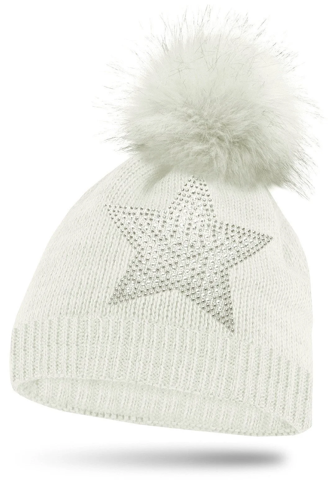 В'язана шапка з помпоном для дівчаток Blackshirt Company з блискітками, фото №1
