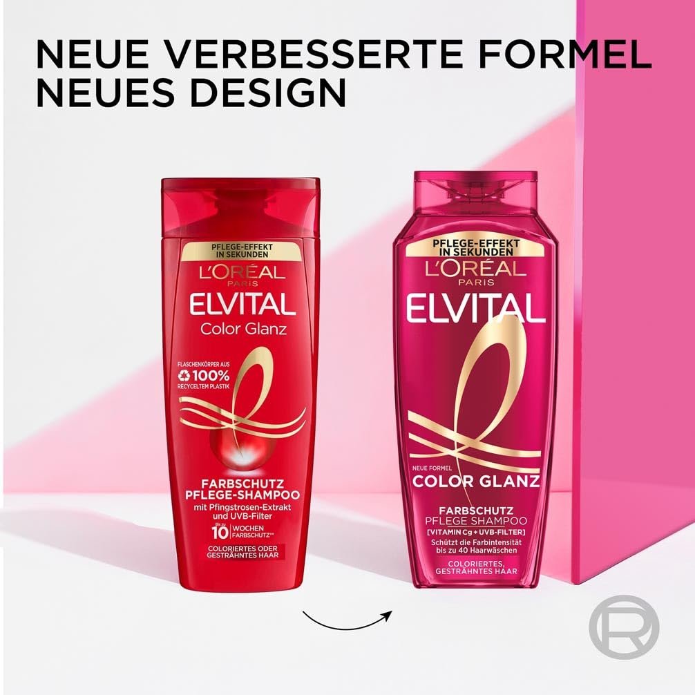 Шампунь L'Oréal Paris Elvital XXXL Защита Цвета для окрашенных, тонированных или мелированных волос, с экстрактом пиона и UVA/UVB фильтром 1000 мл, фото №3 Шампунь L'Oréal Paris Elvital XXXL Защита Цвета для окрашенных, тонированных или мелированных волос, с экстрактом пиона и UVA/UVB фильтром 1000 мл, фото №3