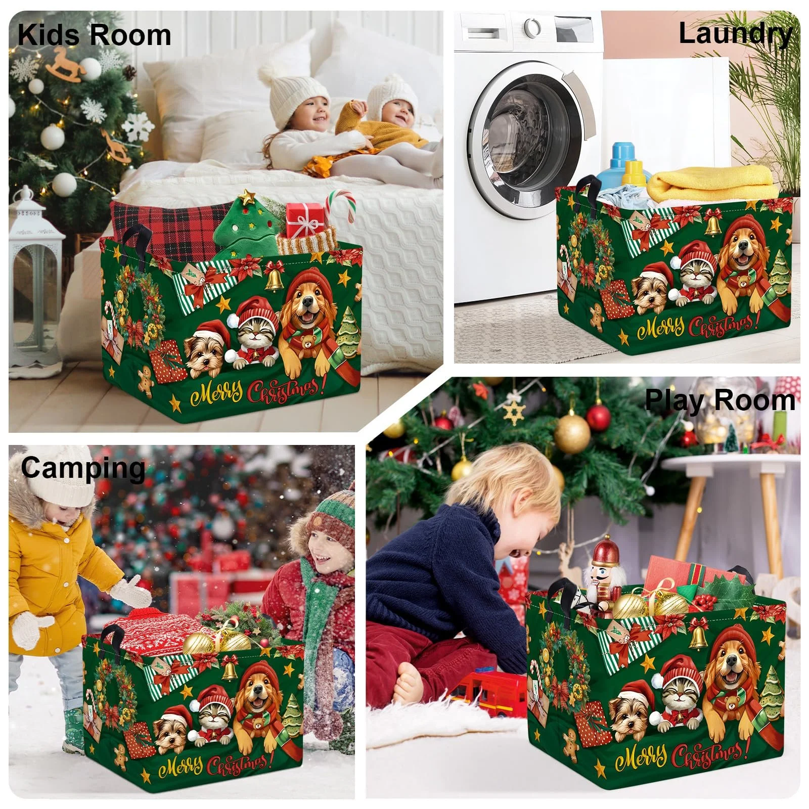 Корзина для игрушек HUUMONSS Рождественская для мальчиков девочек Водонепроницаемая, 36 л, фото №7 Корзина для игрушек HUUMONSS Рождественская для мальчиков девочек Водонепроницаемая, 36 л, фото №7