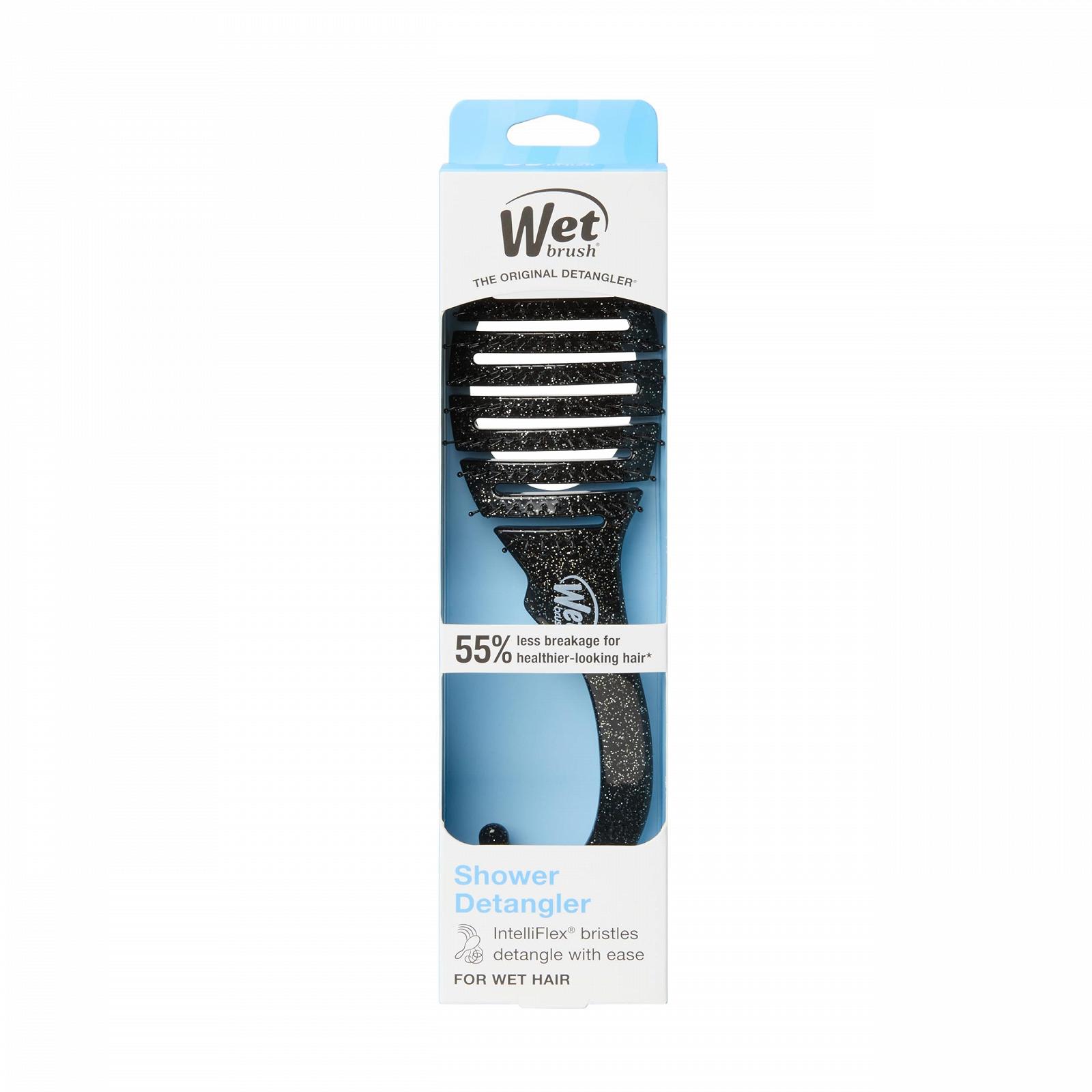 Щітка Wet Brush Shower Detangler Black Glitter, фото №11