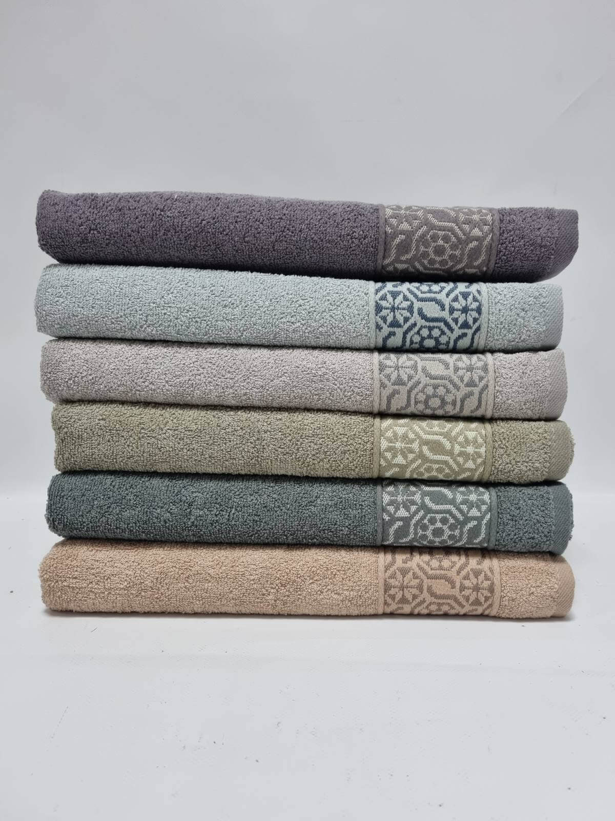 Набор хлопчатобумажных полотенец для ванной Purry Cotton Mozaik 100х150см 6 штук, фото №2