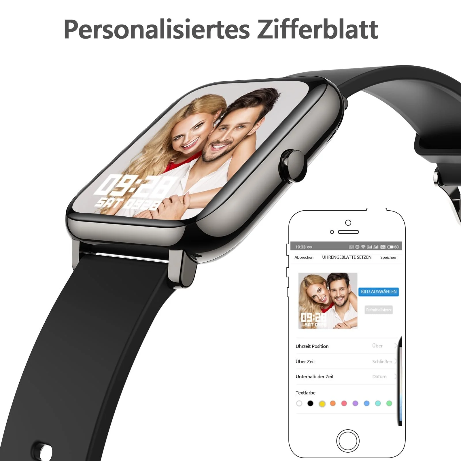 Умные часы KALINCO 1.4 дюймовый сенсорный цветной дисплей, монитор артериального давления, сердечного ритма, сна., фото №6