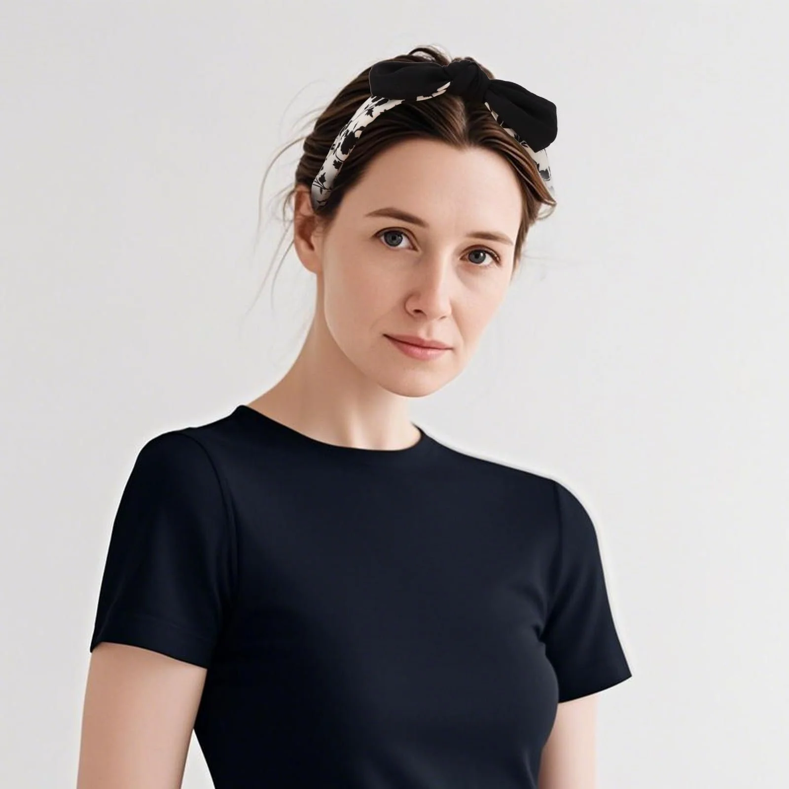 Обруч на голову Квітковий візерунок з бантом, фото №5