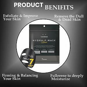 Тканинна маска Lululun Hydra-F 7 шт - Чорна тканина з ферментованим комплексом synthetic.ua - Фото 1