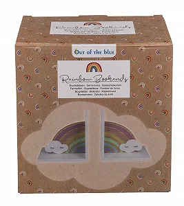 Подставки для книг Out of the blue Деревянные Радуга с облаком Набор из 2 штук в подарочной коробке synthetic.ua - Фото 1