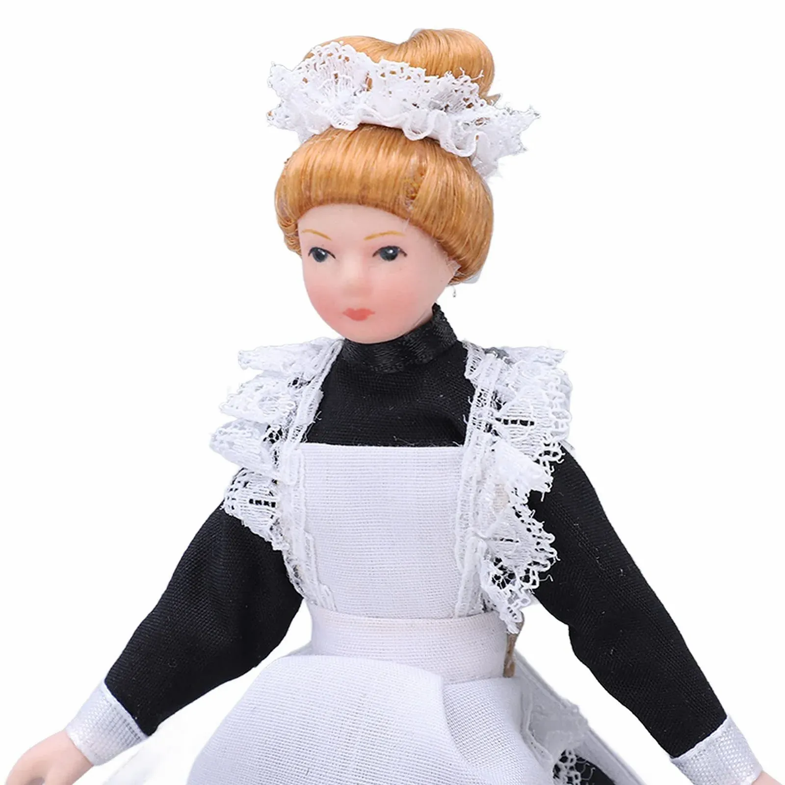 Кукла Tbest Dollhouse Victorian Maid 1:12 гибкая подвижная керамическая девушка ручной работы, фото №9