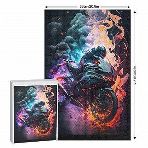 Пазл дерев'яний Мотоцикл 1000 деталей 78 x 53 cm від 12 років synthetic.ua - Фото 1