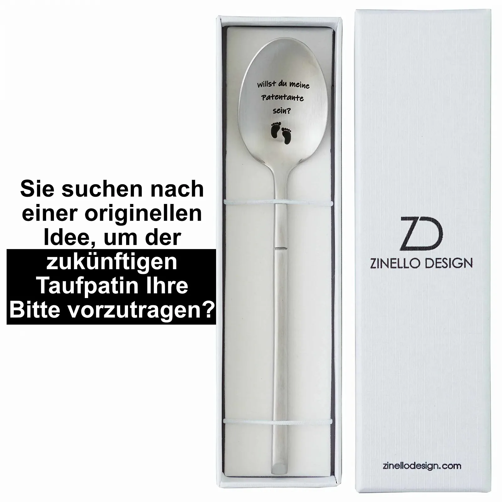 Ложка Zinello Design Оголошення про вагітність для майбутньої хрещеної мами, сріблястий, фото №3