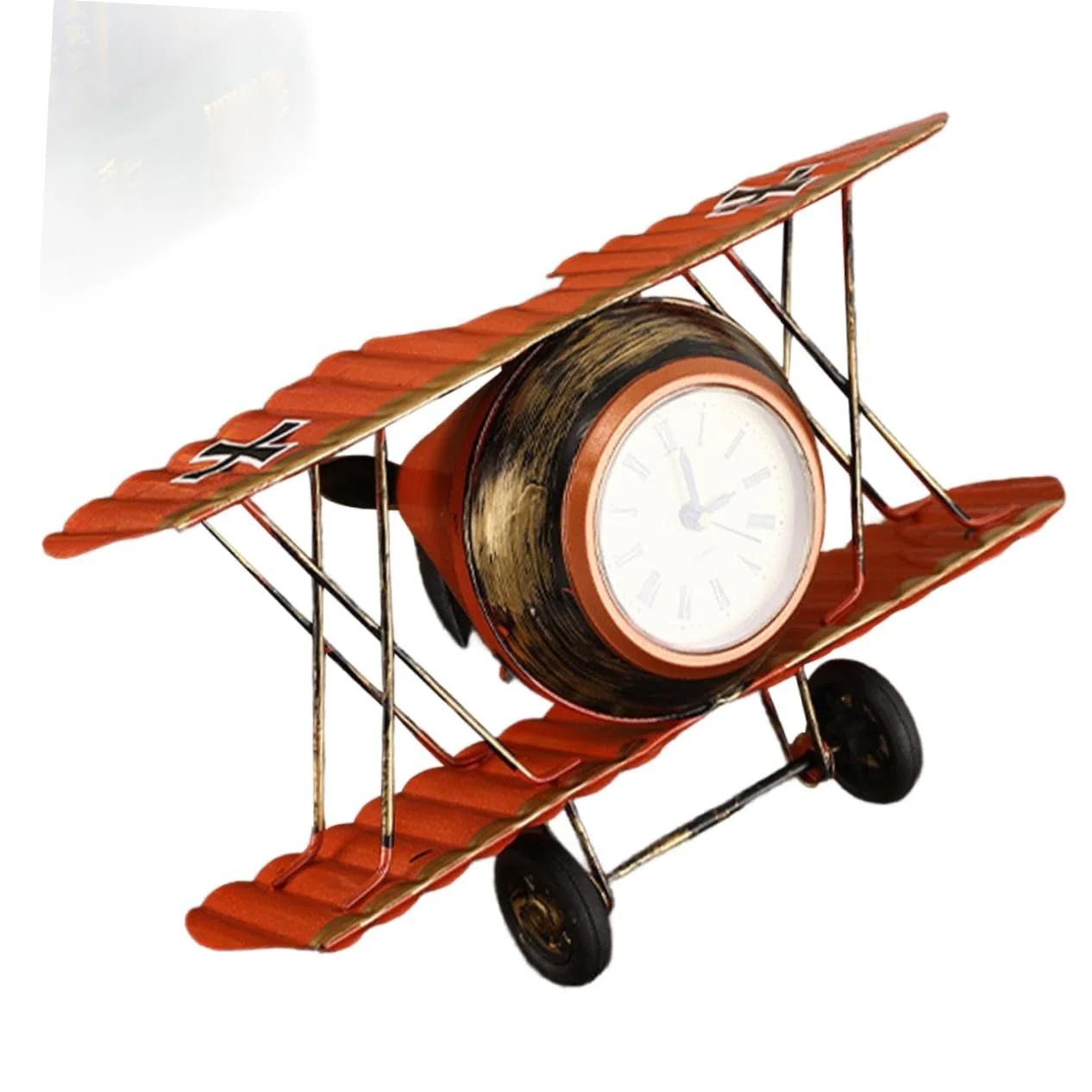 Часы Настольные PartyKindom Ретро Самолет Скульптура Винтажный Стиль, фото №6