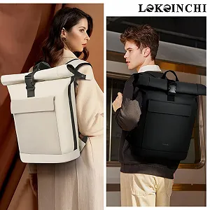 Рюкзак Rolltop для ноутбука 17 дюймів водонепроникний Бежевий/Хакі synthetic.ua - Фото 1