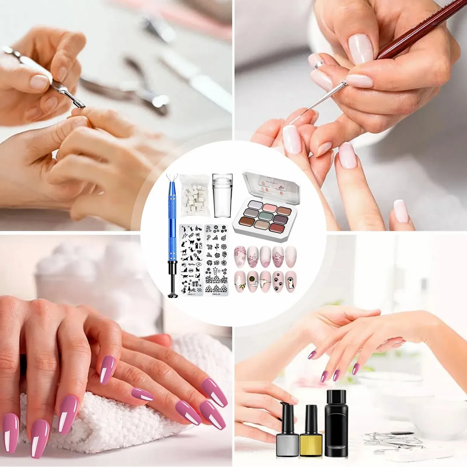 Гель-лак - Набор - 12 цветов Твердый гель-лак - Набор, устойчивый к сколам цвет для маникюра | Включает спонж и металлический захват для градиентного искусства, салонного качества - Дизайн ногтей для взрослых, девушек, фото №5 Гель-лак - Набор - 12 цветов Твердый гель-лак - Набор, устойчивый к сколам цвет для маникюра | Включает спонж и металлический захват для градиентного искусства, салонного качества - Дизайн ногтей для взрослых, девушек, фото №5