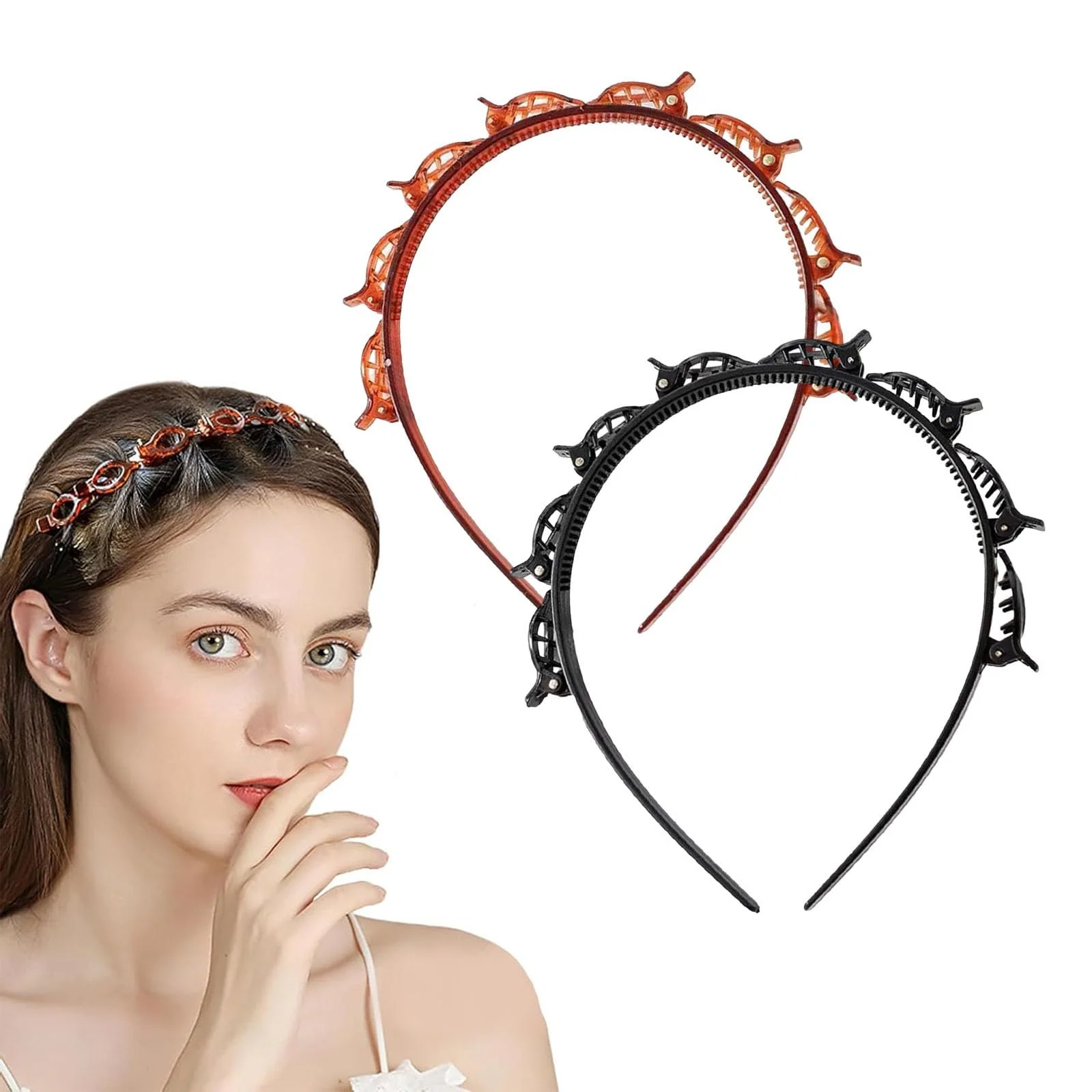 Набір з 2 обручів на голову з затискачами, фото №1 Набір з 2 обручів на голову з затискачами, фото №1