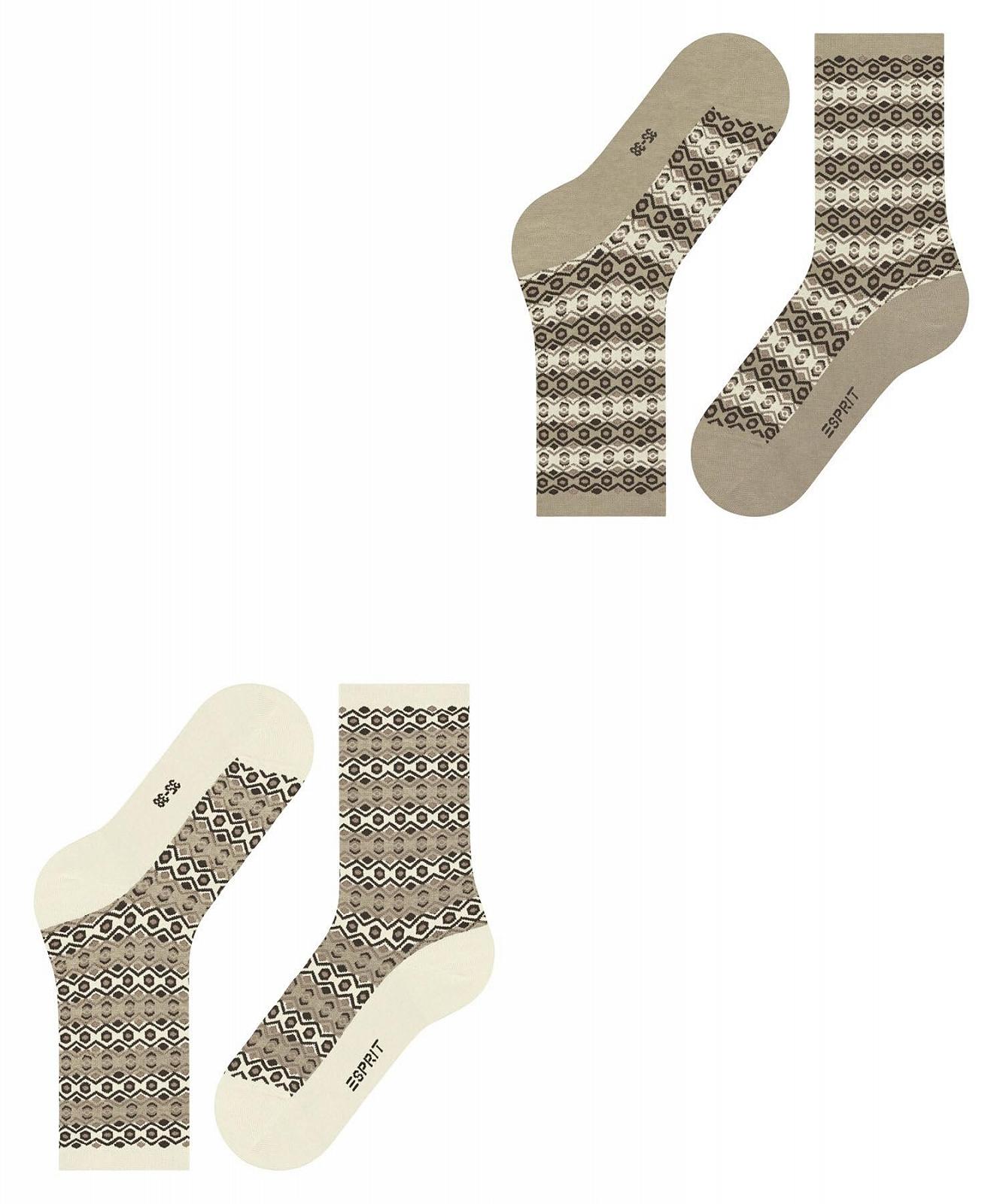 Носки ESPRIT Scandinavian, с узором, дышащие, из органического хлопка, 2 пары, фото №5