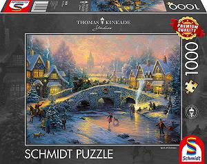 Пазл Schmidt Spiele Thomas Kinkade Winterliches Dorf 1000 элементов (58450) - Фото 1