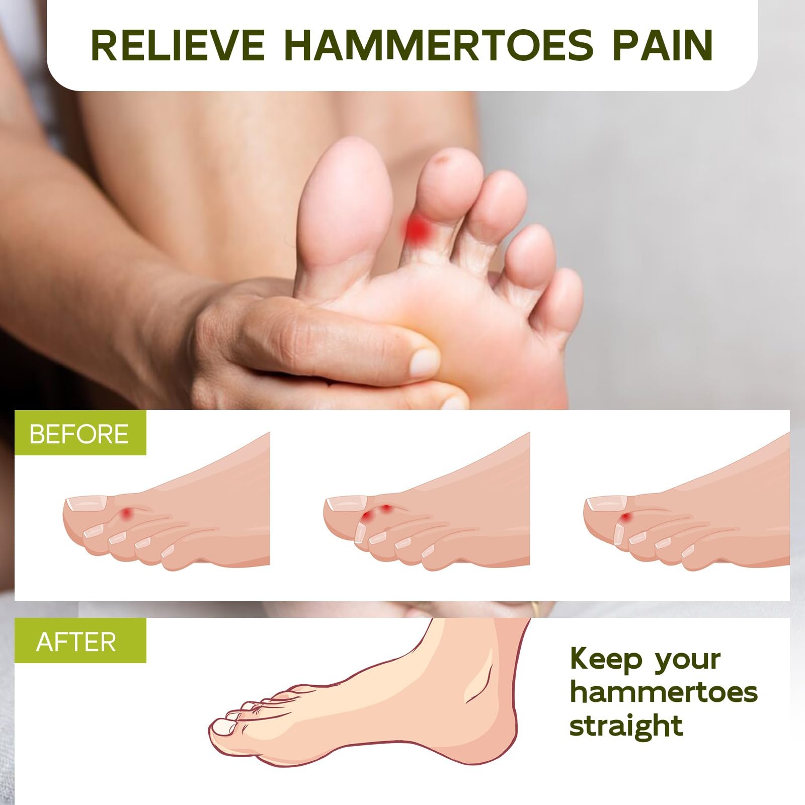 Випрямляч для молоткоподібних пальців Bukihome Багаторазові тканинні, фото №7