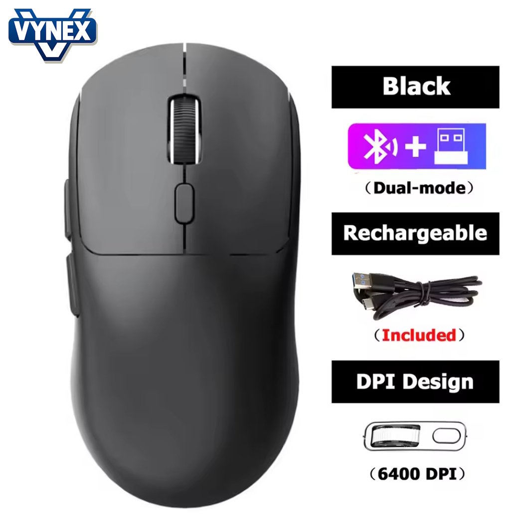 Миша безпровідна VYNEX M348 6400DPI 1000Hz 500mAh Black, фото №1 Миша безпровідна VYNEX M348 6400DPI 1000Hz 500mAh Black, фото №1