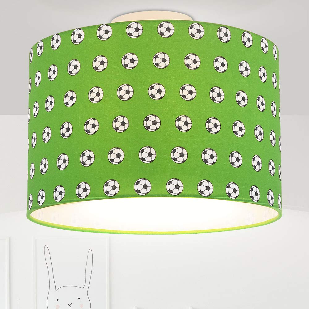 Світильник etc-shop Дитячий Стельовий Лампа Абажур Ігрова кімната Метал Білий Зелений 1x E27 Патрон Діаметр 30 x 25.5 см, фото №6