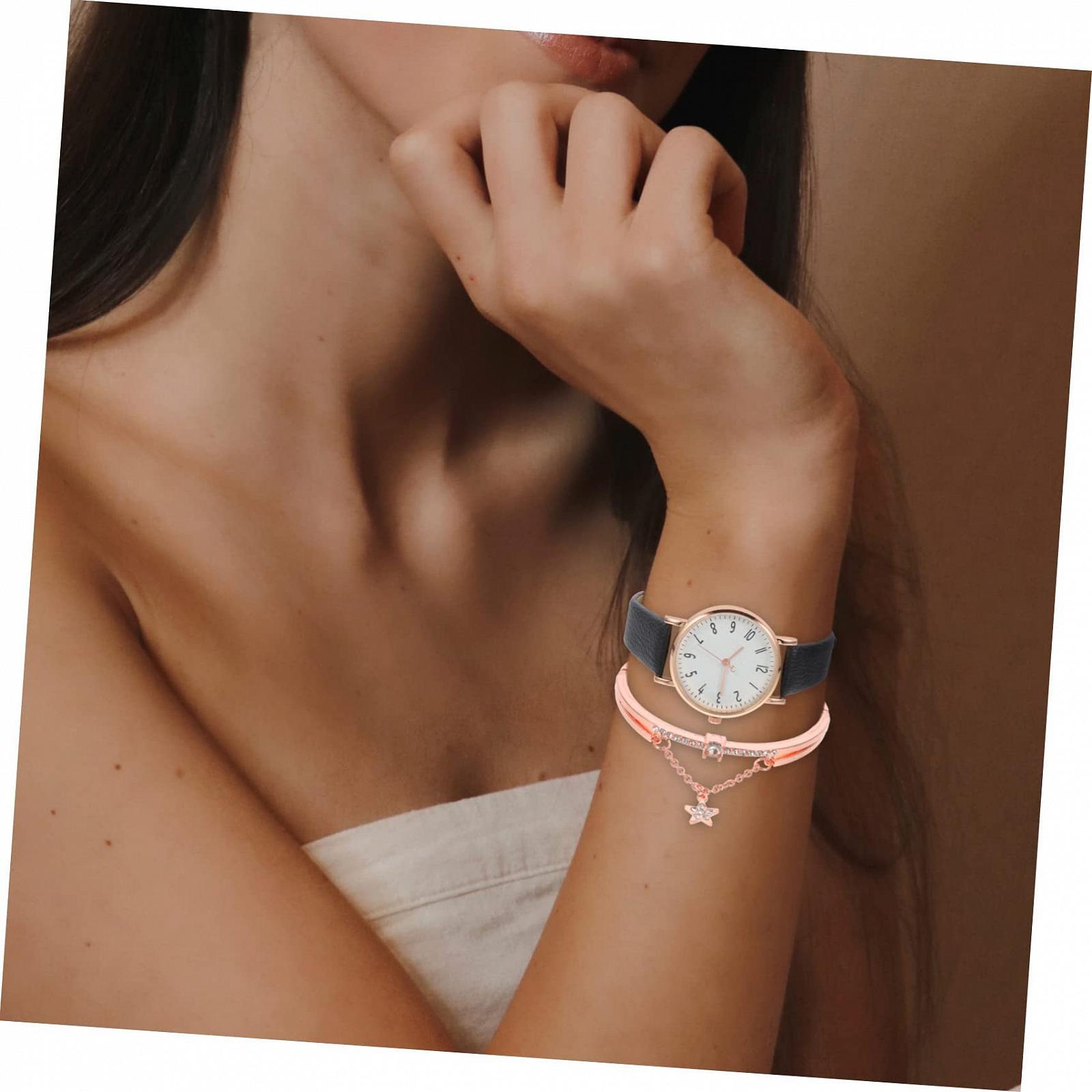 Набор: Женские часы PartyKindom с браслетом PU регулируемый для особых случаев подарок для отдыха, фото №7