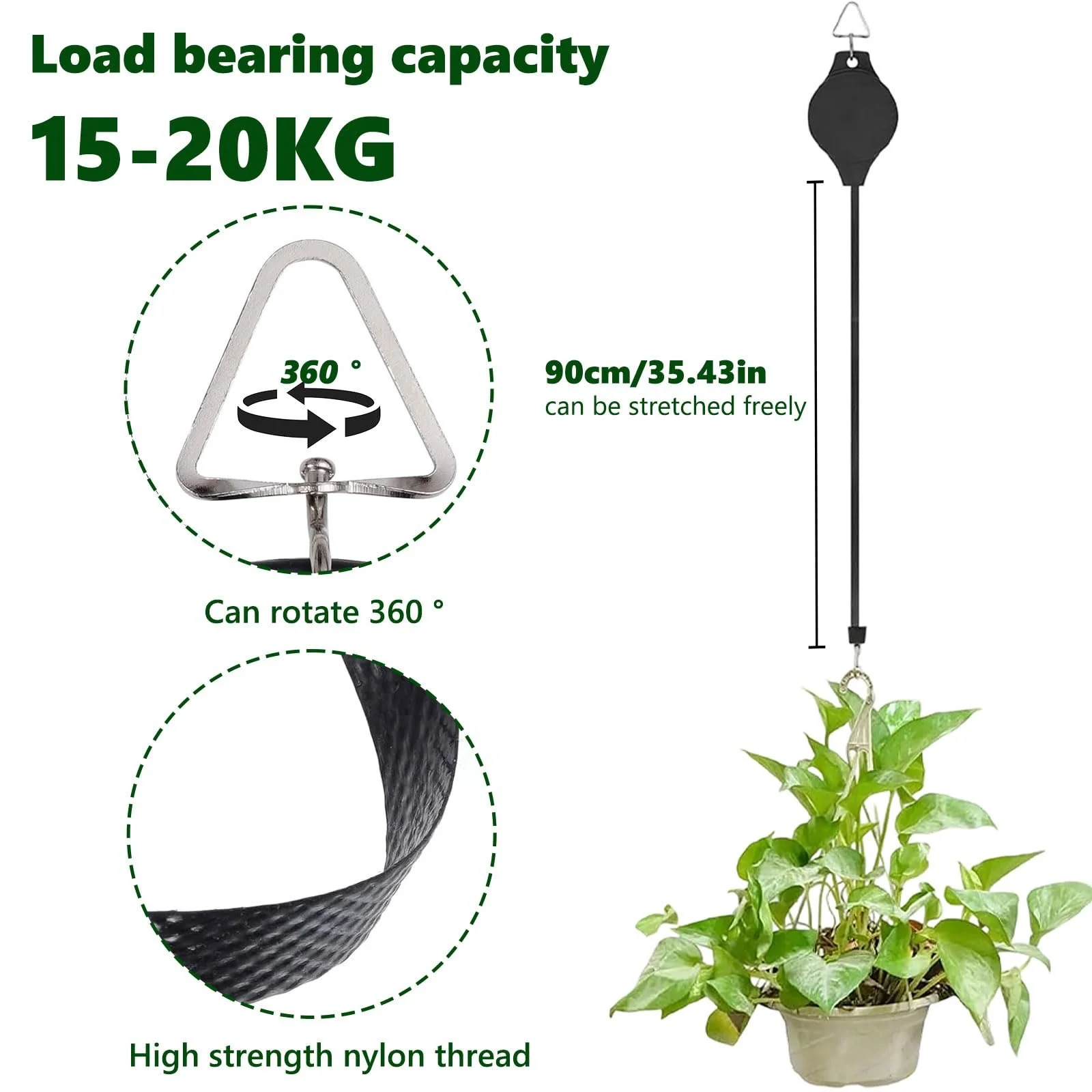 Кронштейн для подвесных корзин 2 шт. Регулируемый, фото №3