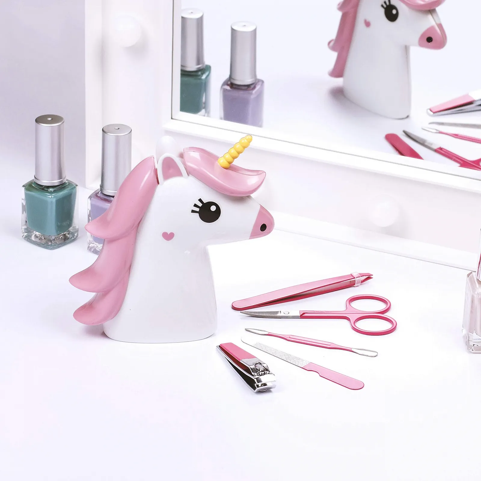 Набор для маникюра Unicorn Thumbs Up Белый/Розовый, 11 x 12 x 3.5 см, фото №2