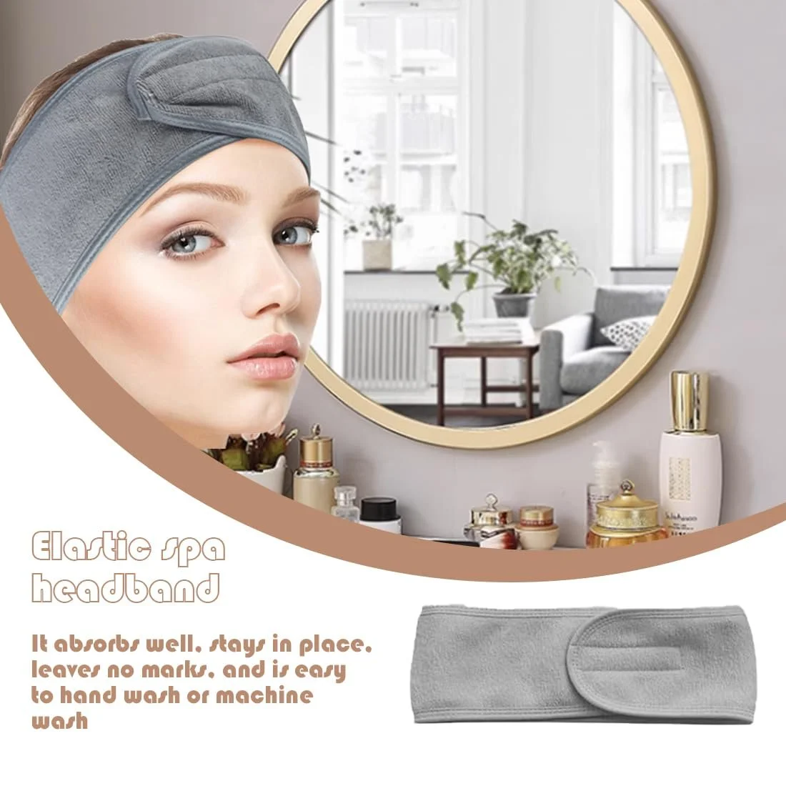Набір з 3 пов'язок для волосся махрові регульовані, фото №4