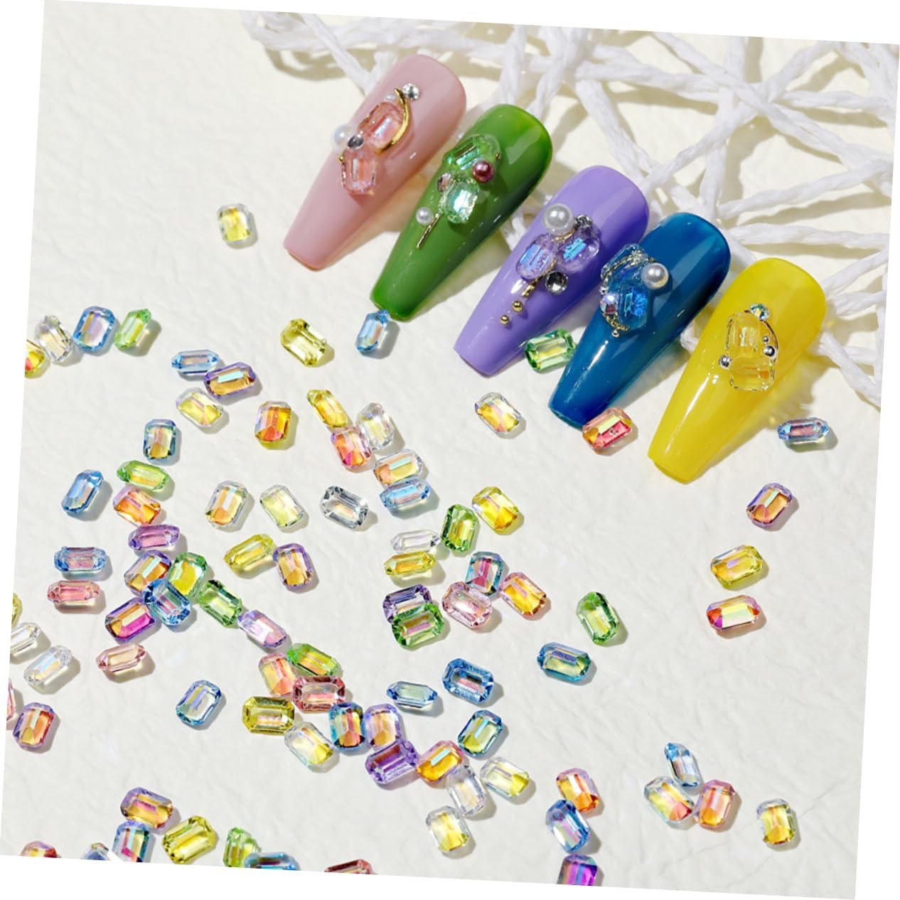 Типу Діамант Healeved Boxen Блискучі. Для манікюру. Різнокольорові, фото №2