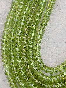 Бусины Peridot Натуральный Roundelle Граненые 5 мм, нить длиной 33 см, ожерелья, браслета - Фото 1