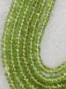 Бусины Peridot Натуральный Roundelle Граненые 5 мм, нить длиной 33 см, ожерелья, браслета - Фото 1