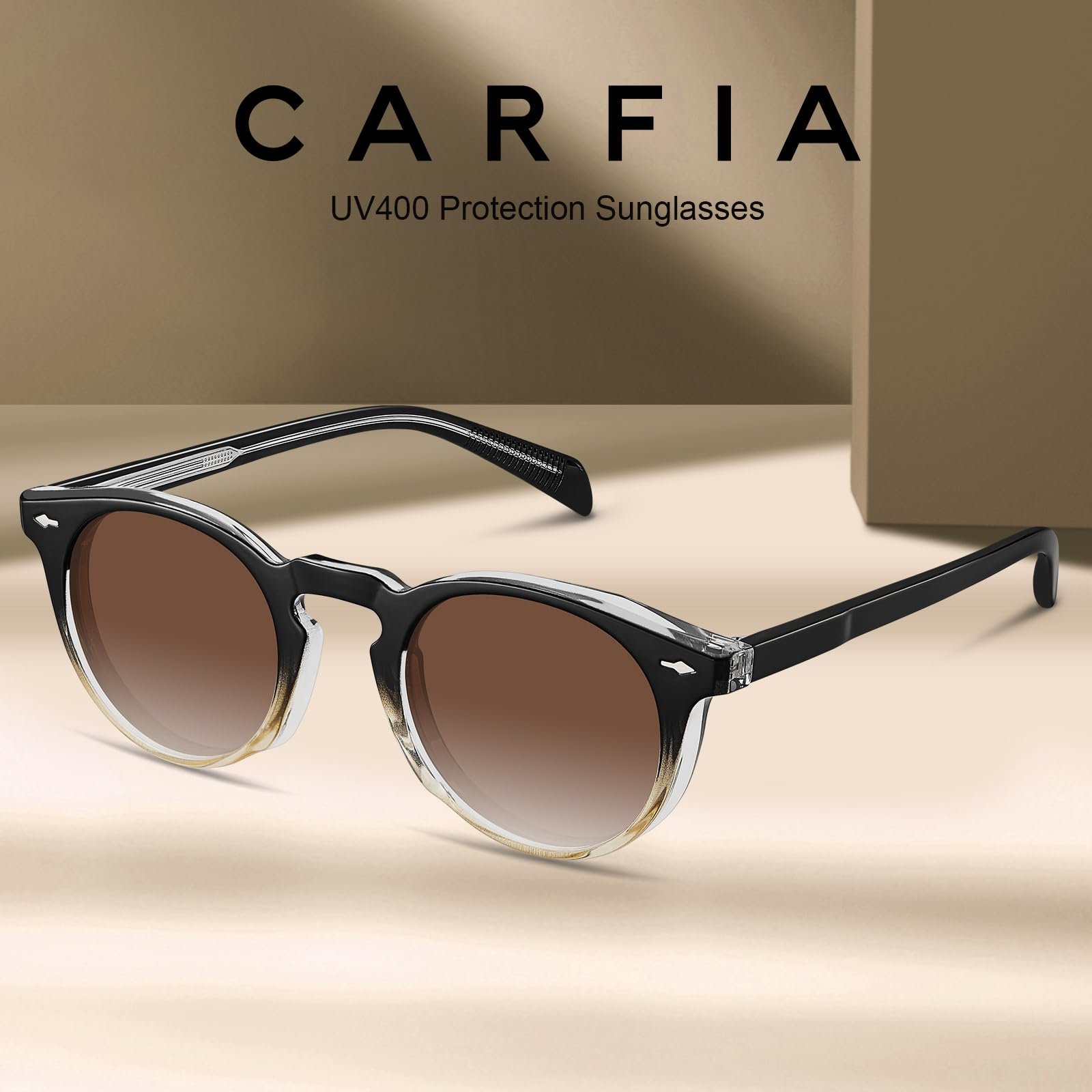 Сонцезахисні окуляри Жіночі Ретро CARFIA Круглі Поляризовані Високої Якості з 100% UV Захистом, фото №3 Сонцезахисні окуляри Жіночі Ретро CARFIA Круглі Поляризовані Високої Якості з 100% UV Захистом, фото №3