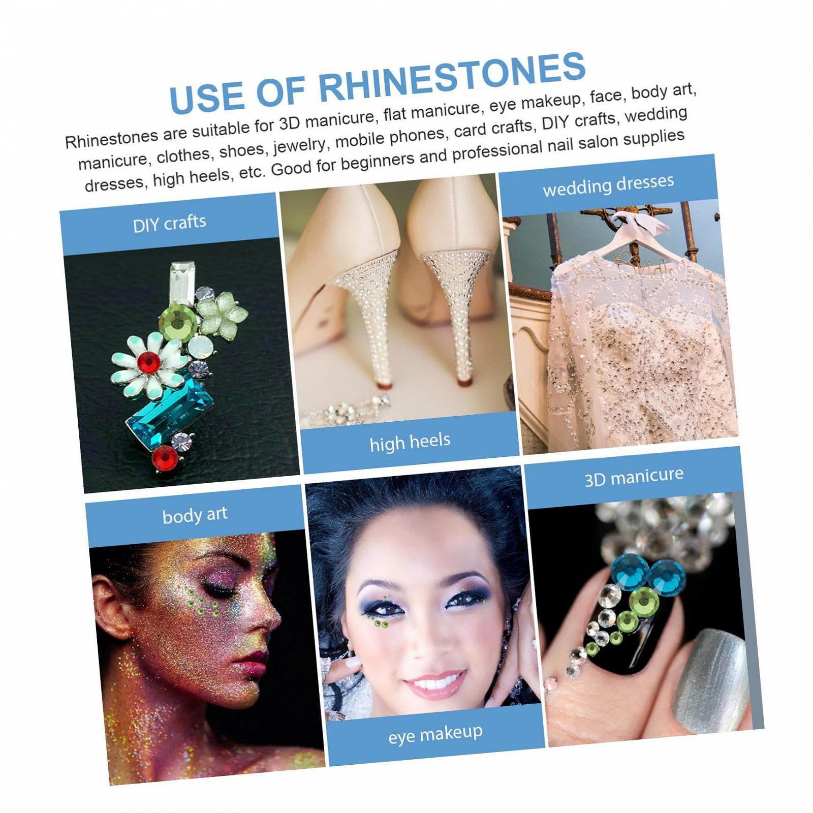 Стразы Плоские Healeved 4 набора Аксессуары для ногтей Подвески для акриловых ногтей Маникюрные заклепки для ногтей Стразы Аксессуары для ногтей Накладные ногти Стразы Украшения для ногтей Набор амулетов для ногтей Стекло, фото №8