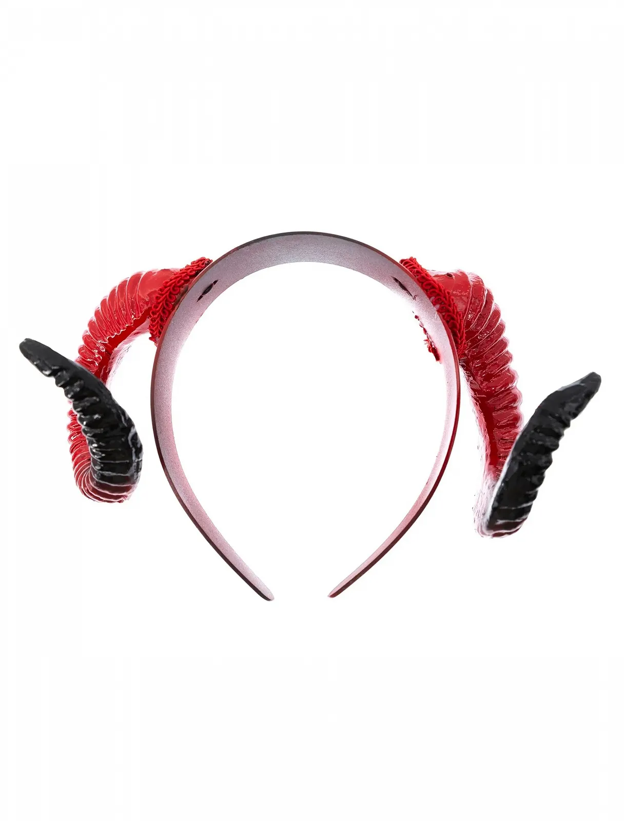 Обруч Роги Червоні Вигнуті з Чорними Кінчиками, фото №1