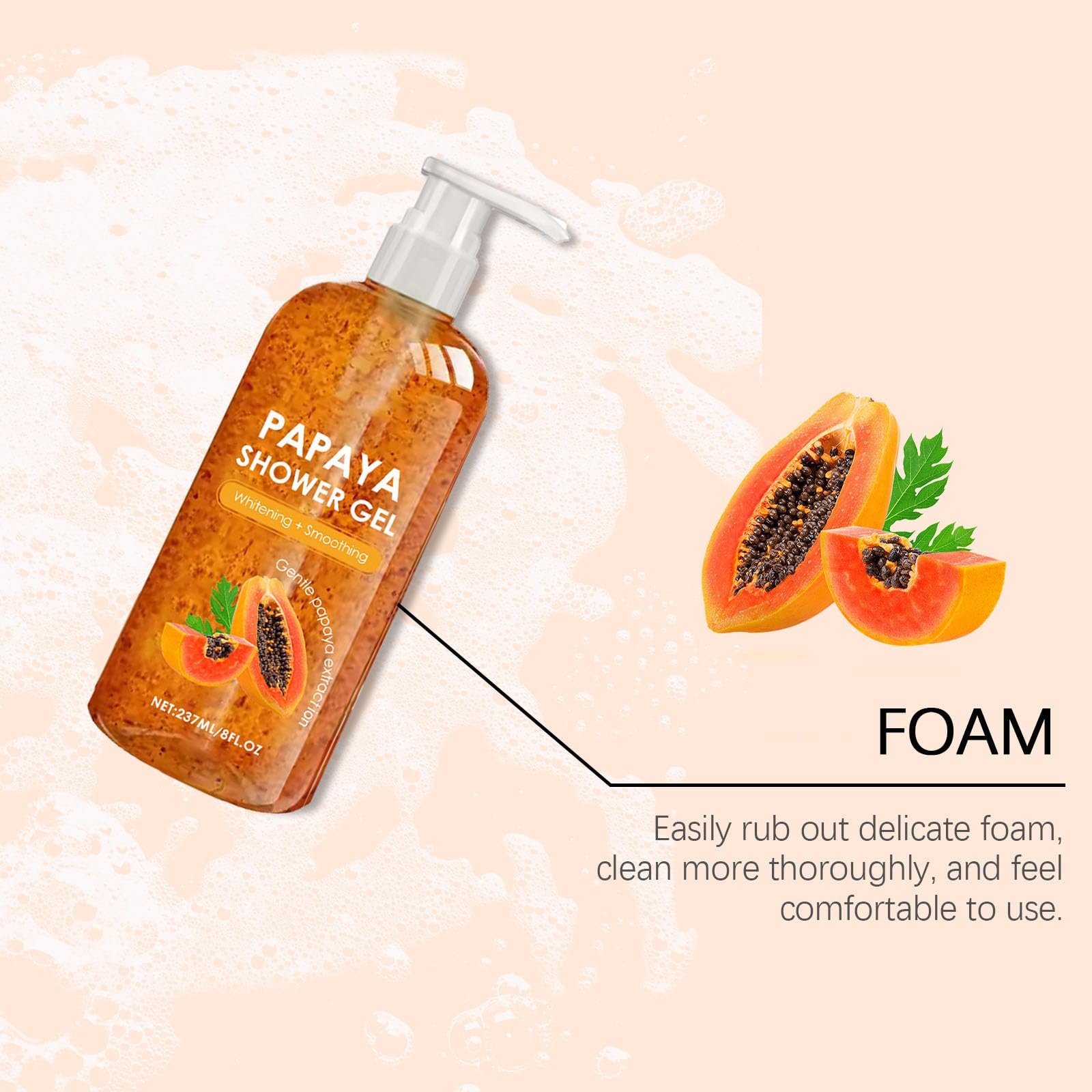 Гель для душу Papaya Відлущувальний та Очисний 2 шт, фото №5