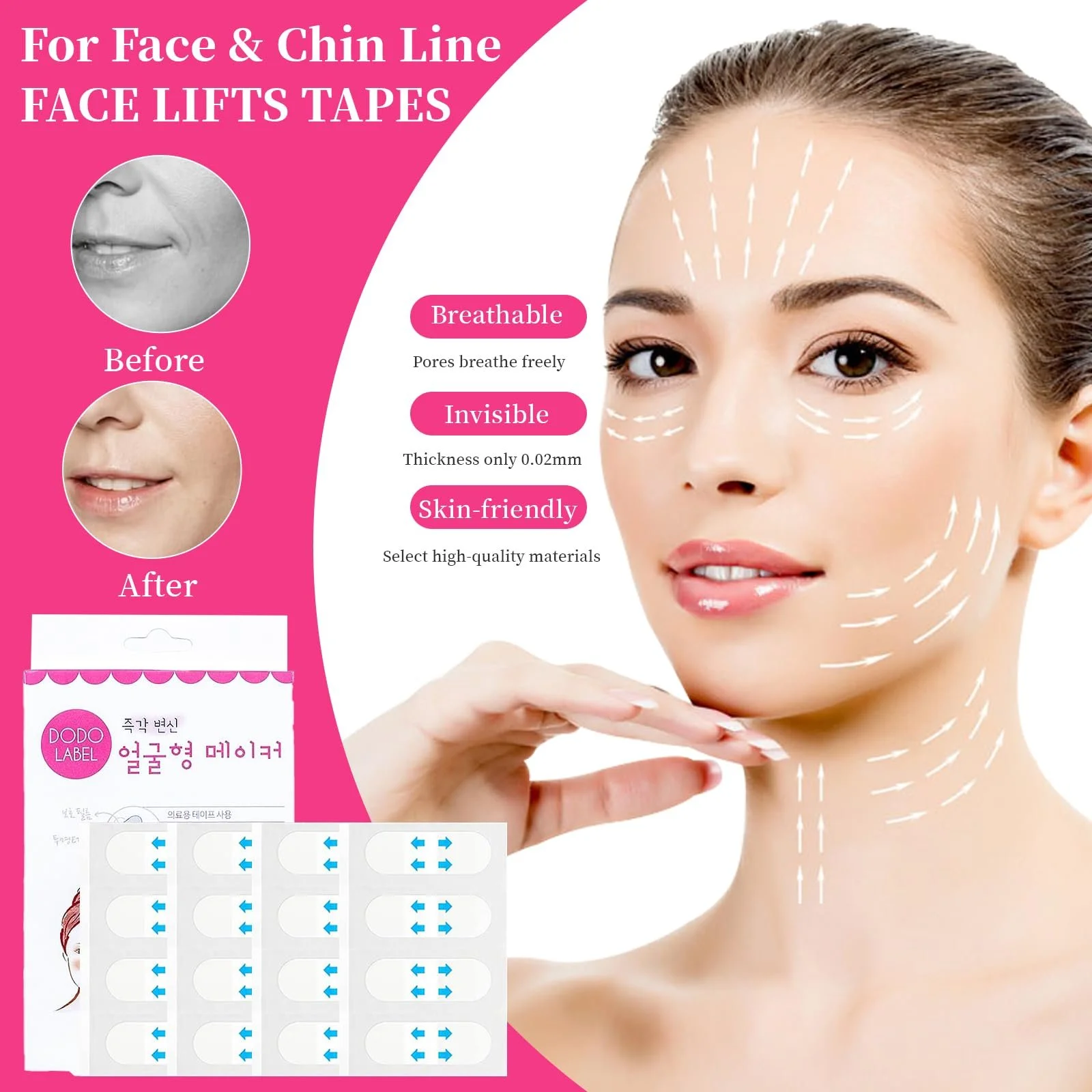 Ленты для подтяжки лица (160 шт.), фото №3