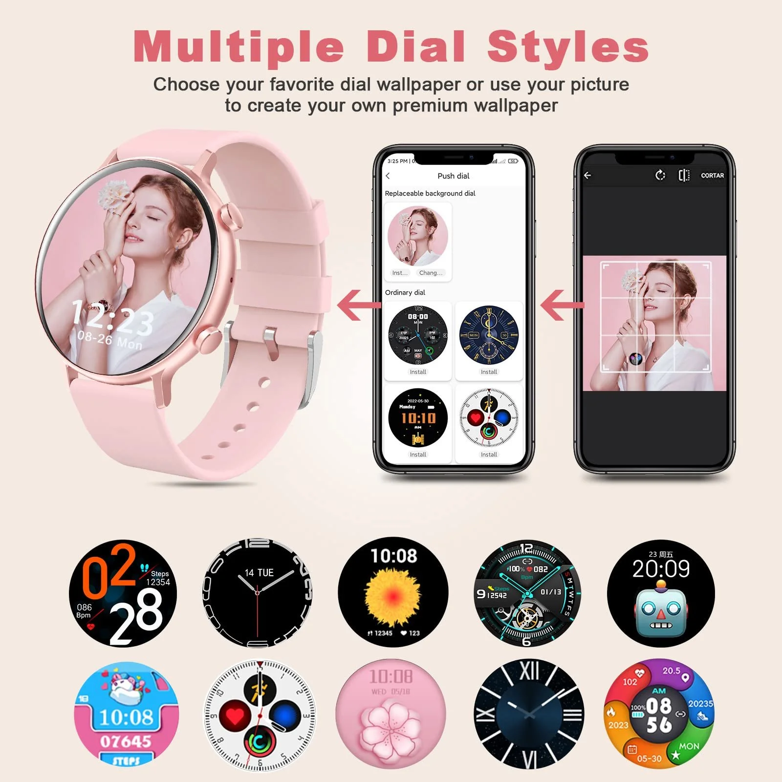 Смартгодинник jianyana Рожевий, фото №6