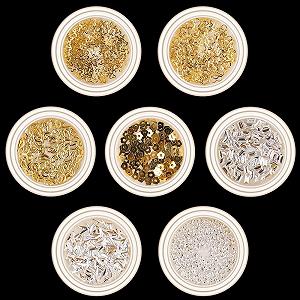 3D Аксессуары для ногтей Металлические Пуговицы для маникюра Луна Звезда Квадратные Заклепки synthetic.ua - Фото 1