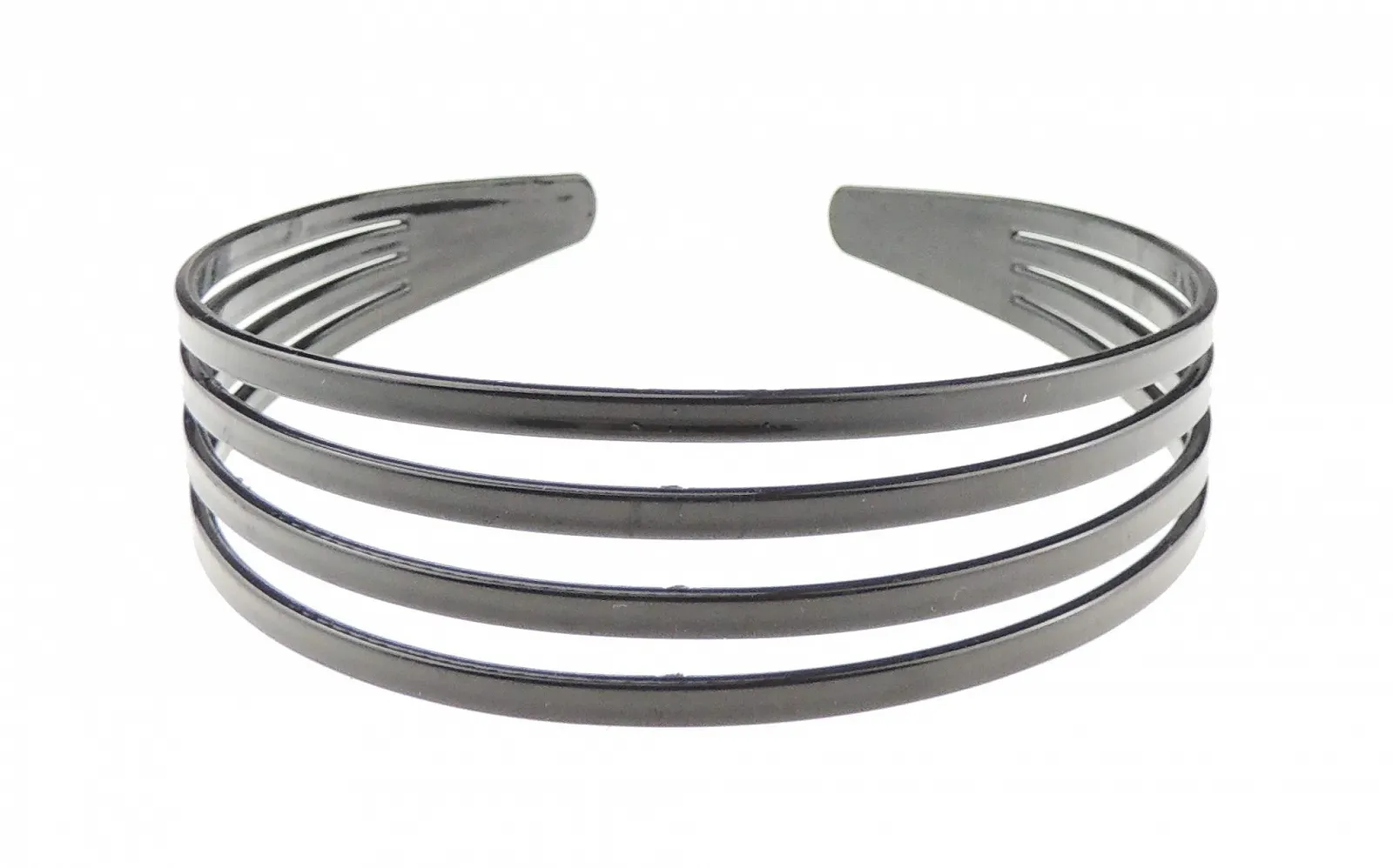 Обруч Glamour Girlz Широкий Трафаретний 4 ряди Чорний, фото №1