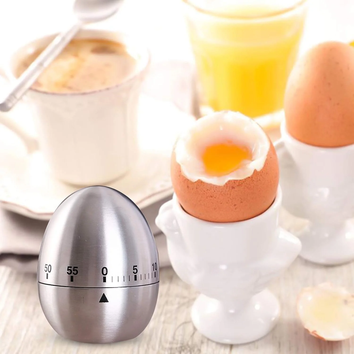Кухонный таймер Egg Shaped механический нержавеющая сталь, фото №3