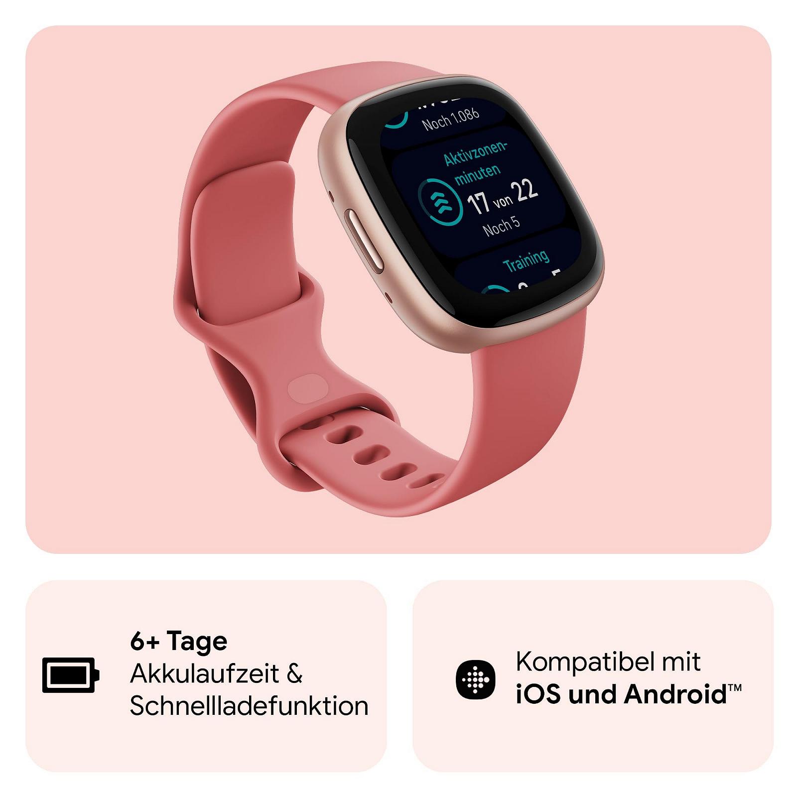 Смарт-годинник Google Fitbit Versa 4, фітнес-трекер з вбудованим GPS та функцією телефону, 6+ днів роботи від акумулятора, 40+ режимів тренувань, сумісні з Android/iOS, фото №2