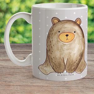 Детская Кружка Mr. & Mrs. Panda Медведь Сидит Пластиковая 300 мл synthetic.ua - Фото 1